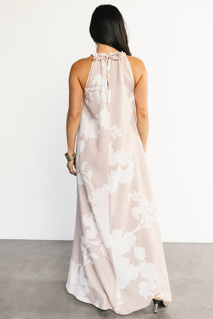 Aurelia Column Maxi Dress | Natural + White
