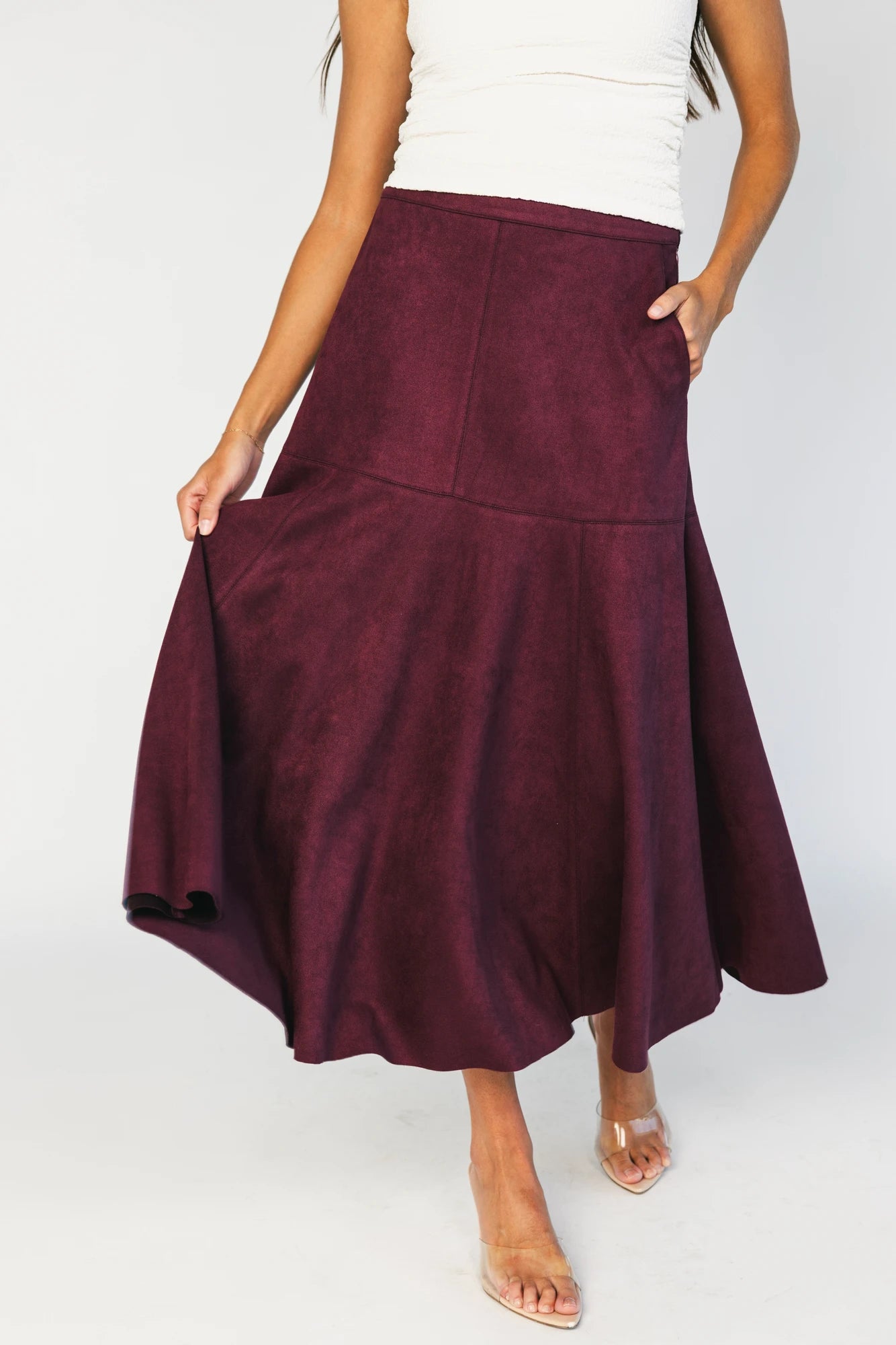 Tona Faux Suede Skirt | Mulberry