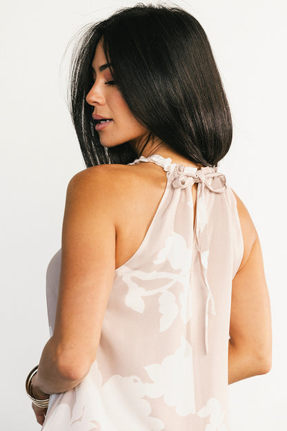 Aurelia Column Maxi Dress | Natural + White