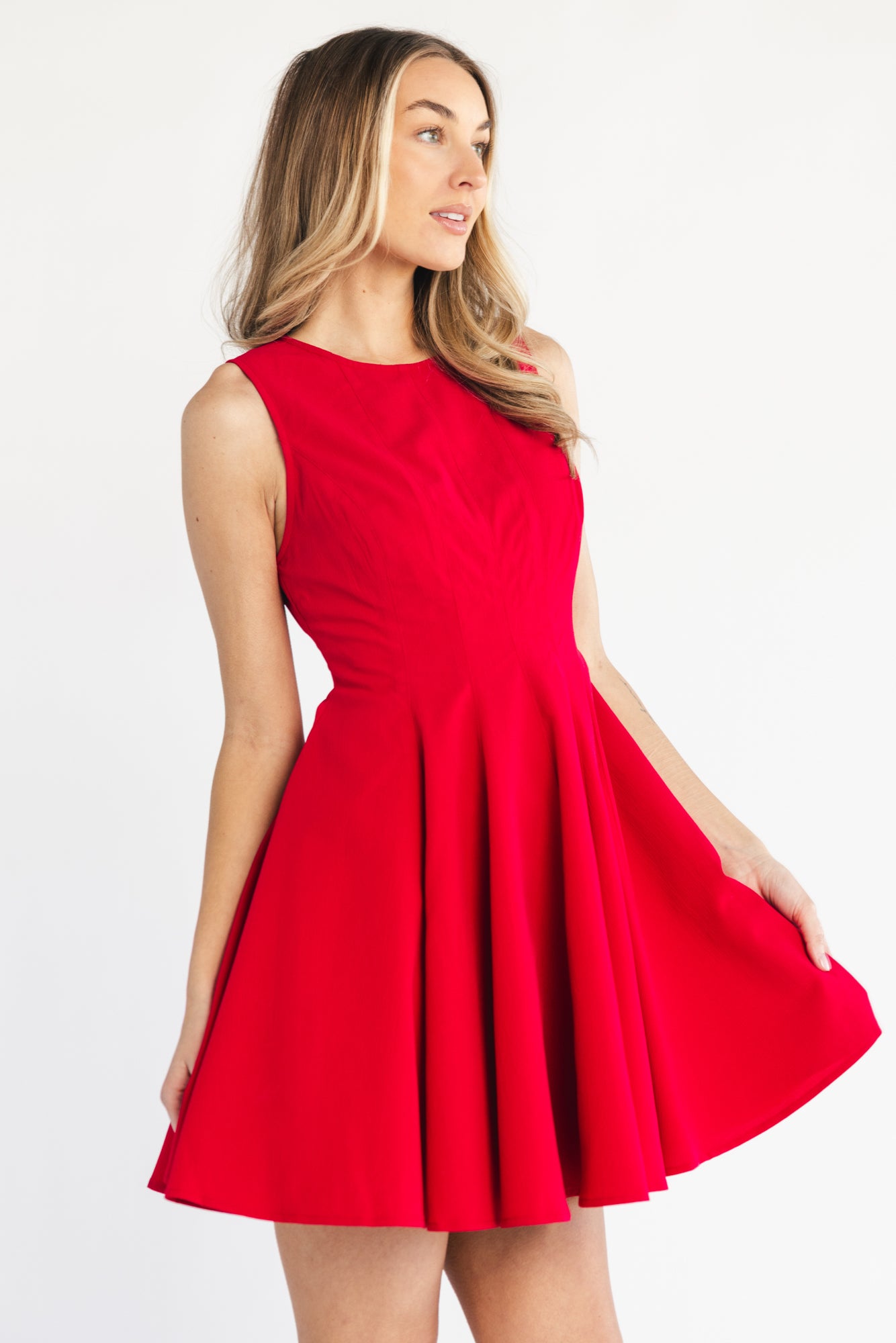 red dress short for women Long Sleeves Short Red Dress 3XL