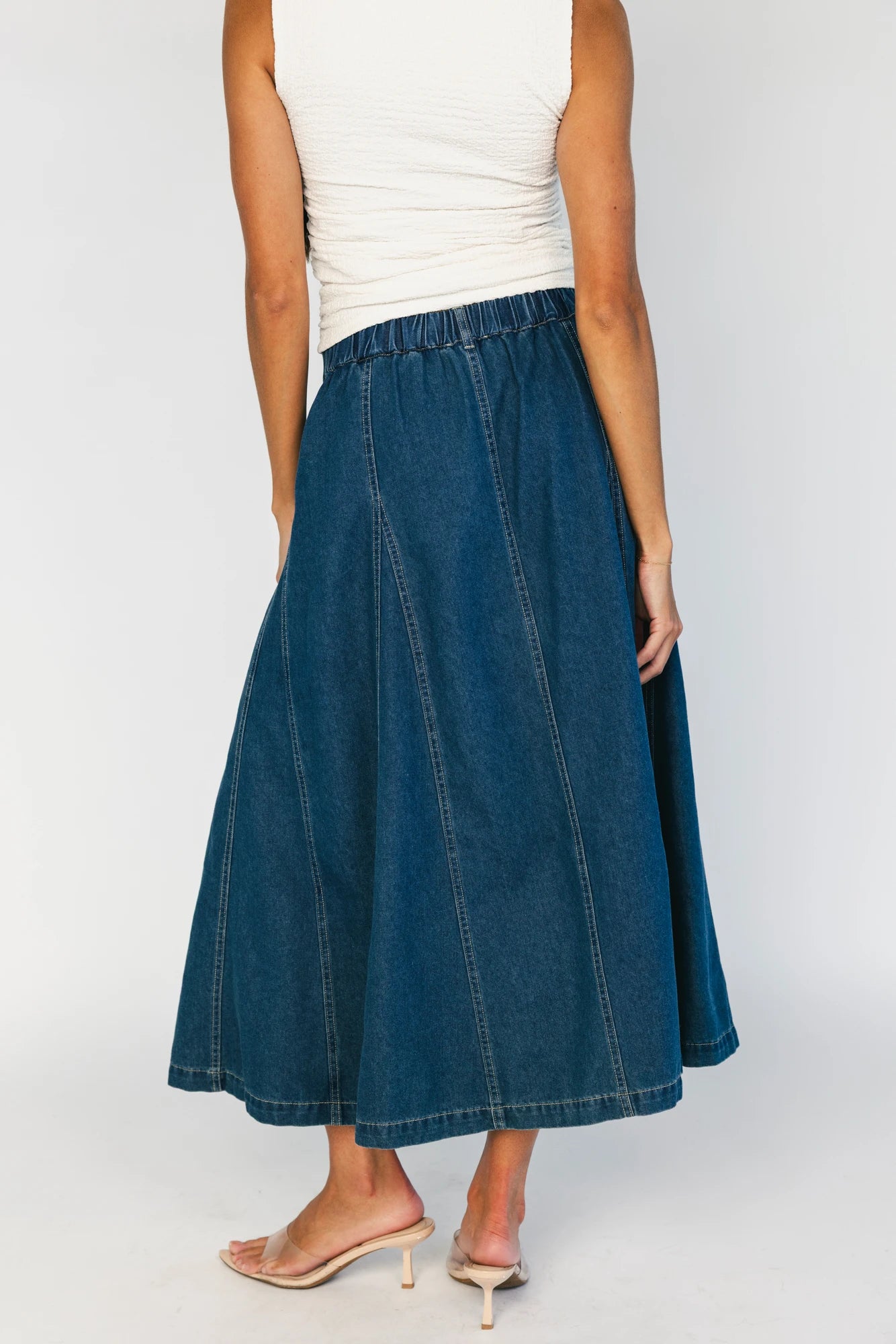 Cece Button Down Denim Skirt | Dark Wash