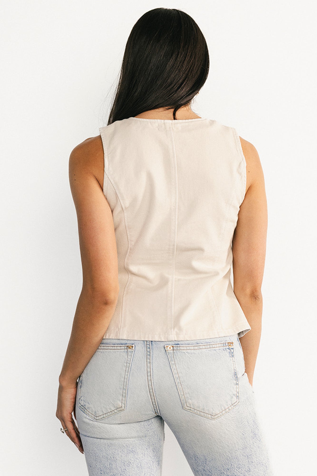Luz Denim Vest | Ecru