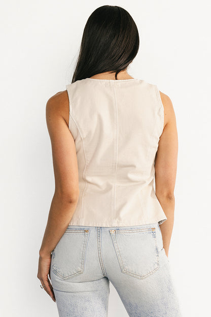 Luz Denim Vest | Ecru