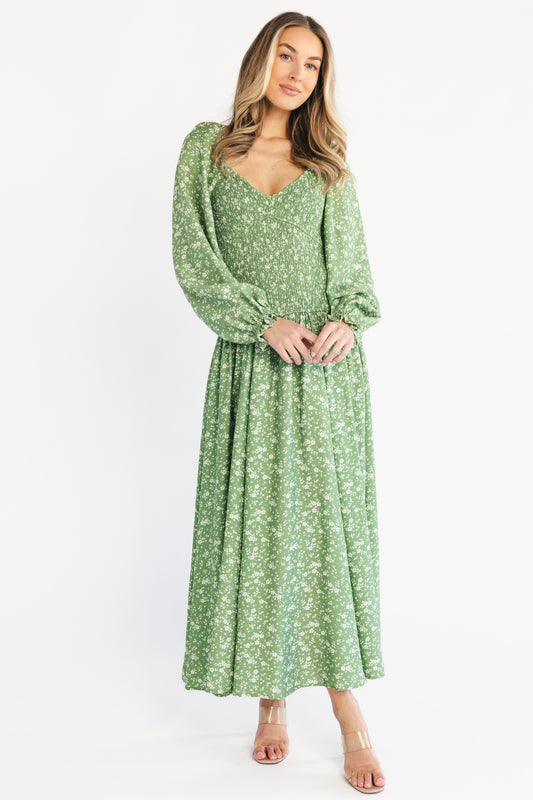 Bunny Maxi Dress | Green Floral