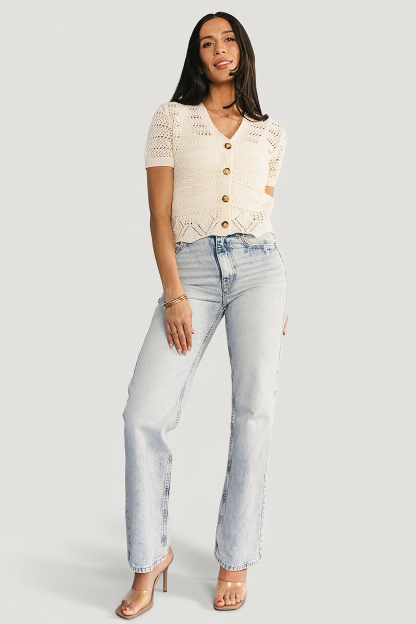 Candela Crochet Cardigan | Ecru