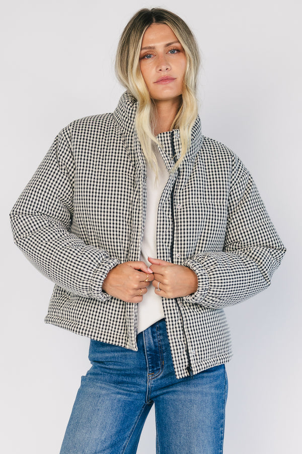 Vivienne Coat | Black + White Gingham