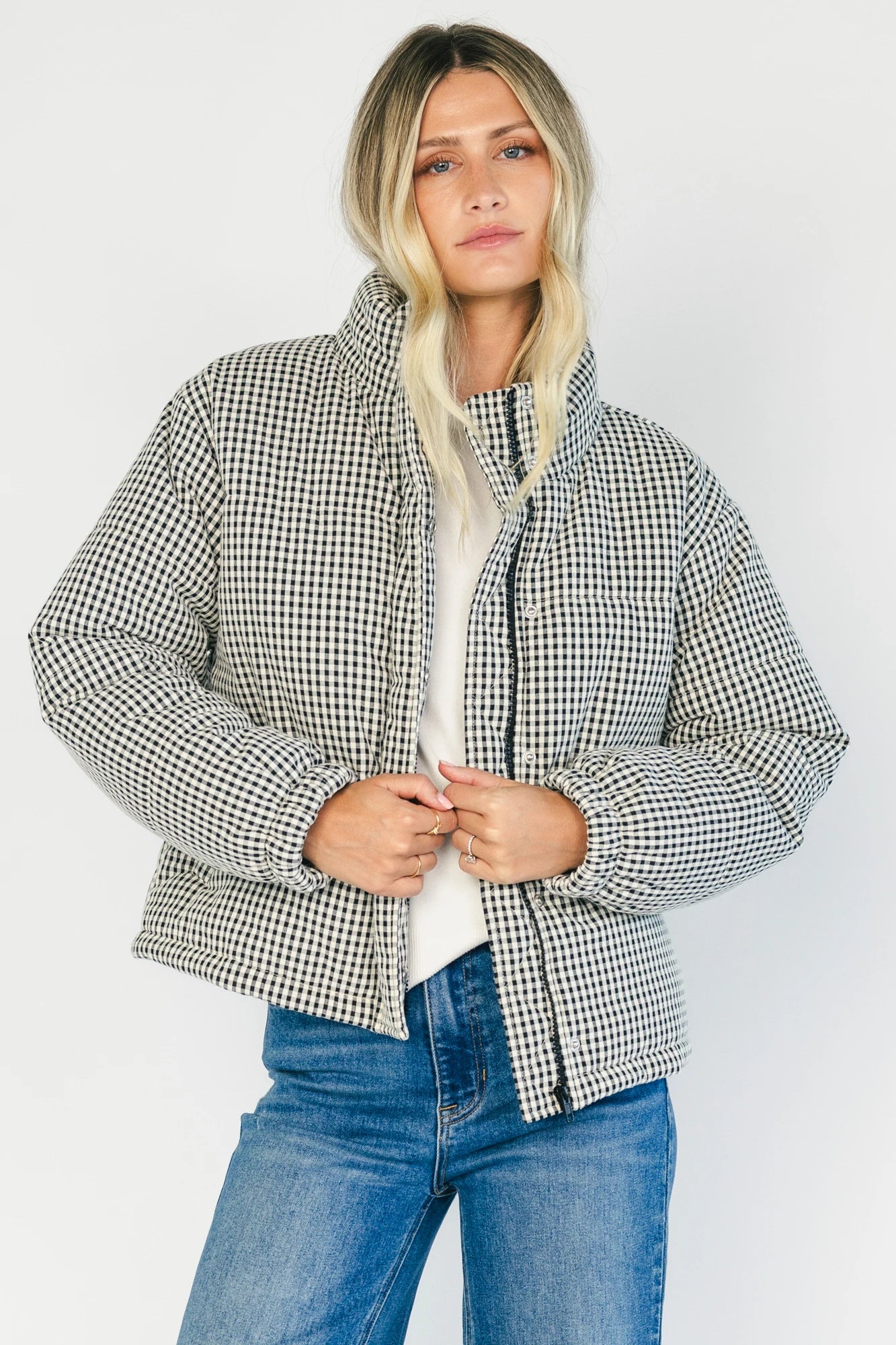 Vivienne Coat | Black + White Gingham