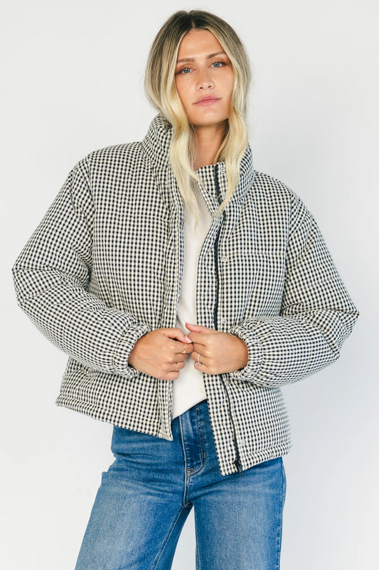 Vivienne Coat | Black + White Gingham