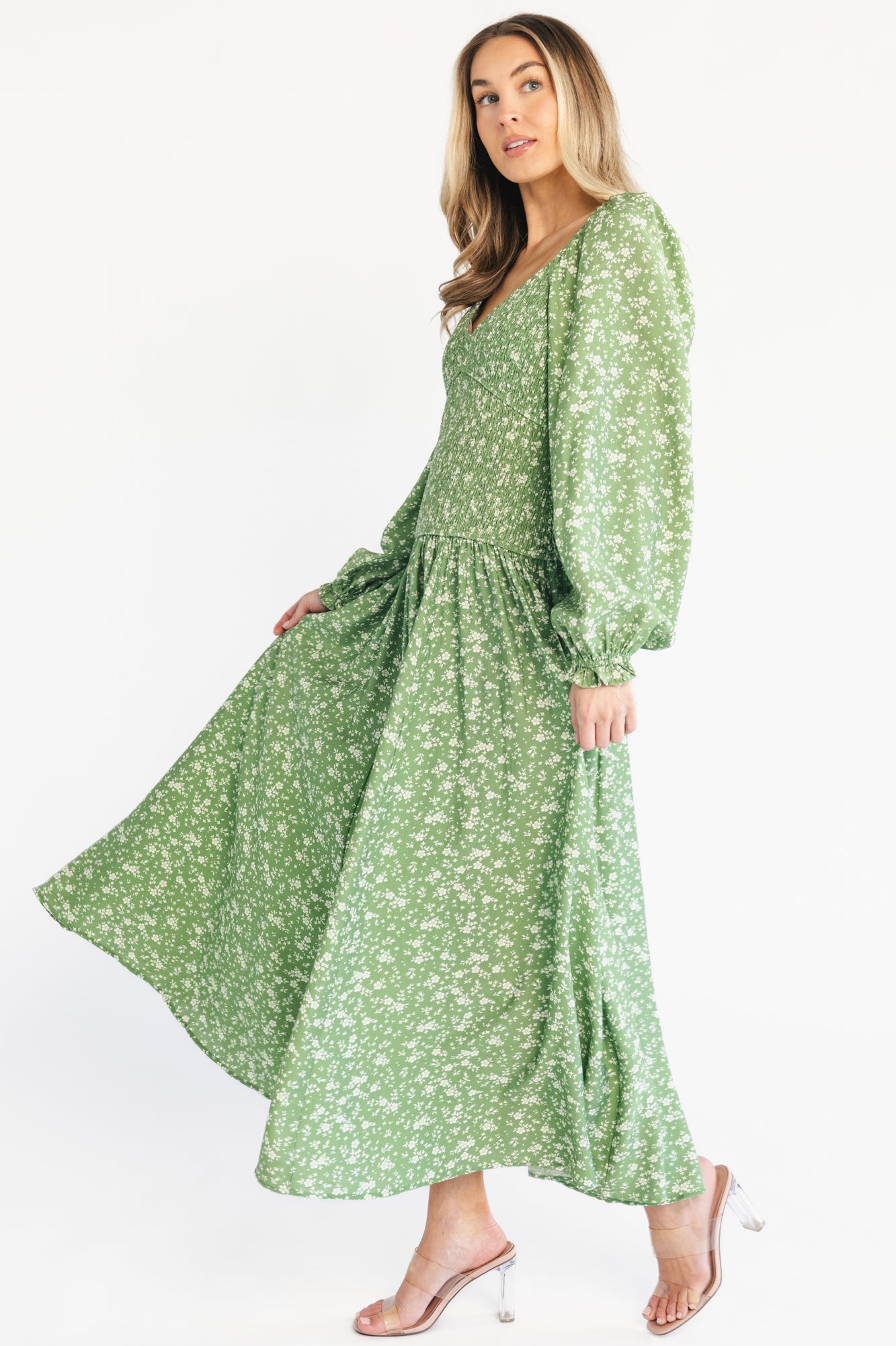 Bunny Maxi Dress | Green Floral