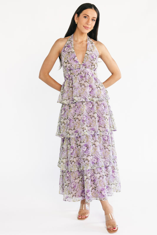strapless open back dress Lilac Front Knot Bandeau Maxi Dress – Groovy Mimi main image 1