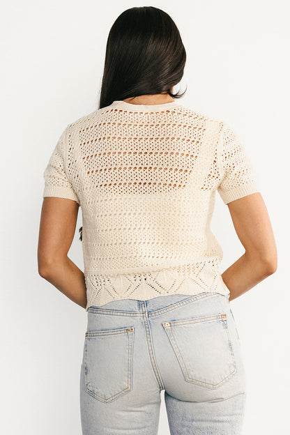 Candela Crochet Cardigan | Ecru