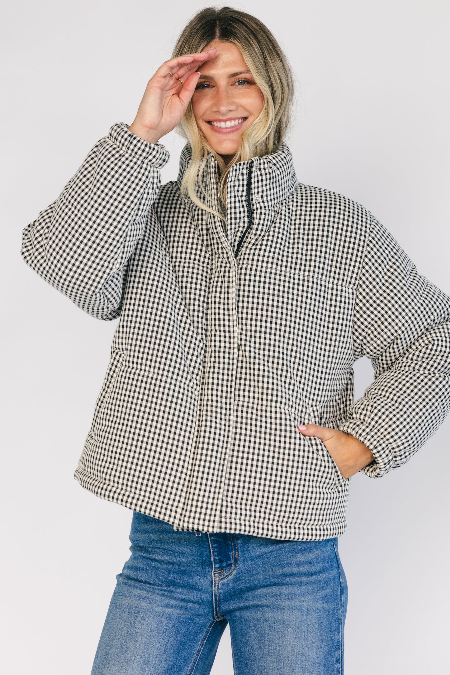 Vivienne Coat | Black + White Gingham