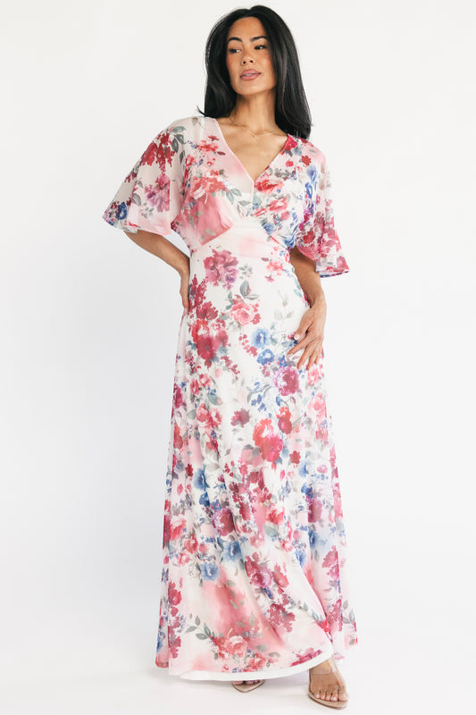 Sevilla Mesh Maxi Dress | Berry Multi Floral