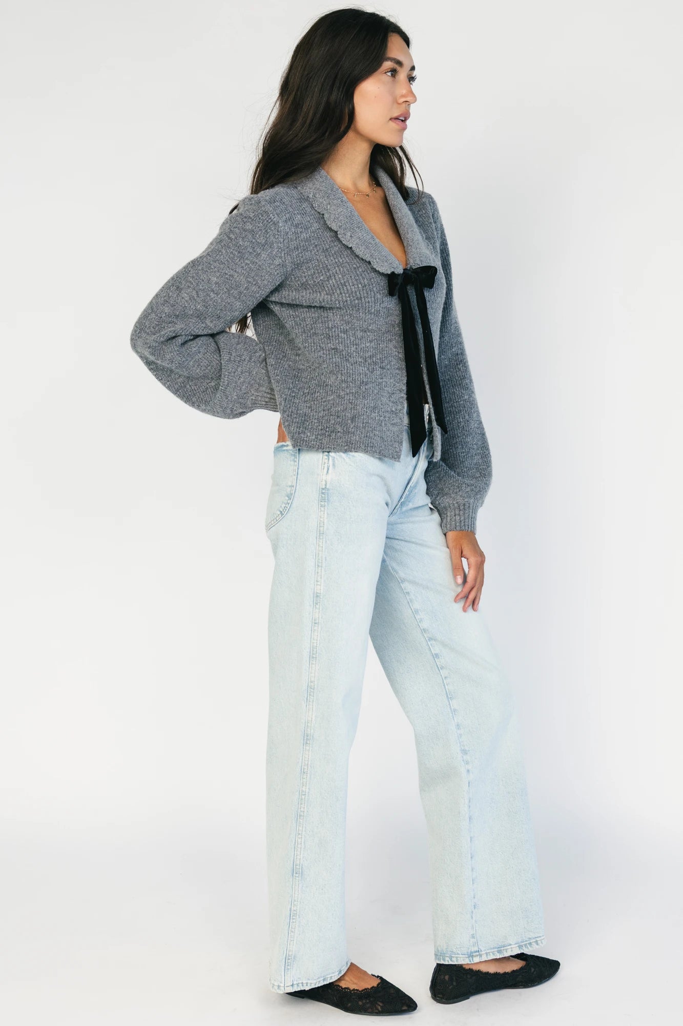 Emerson Bow Sweater | Gray