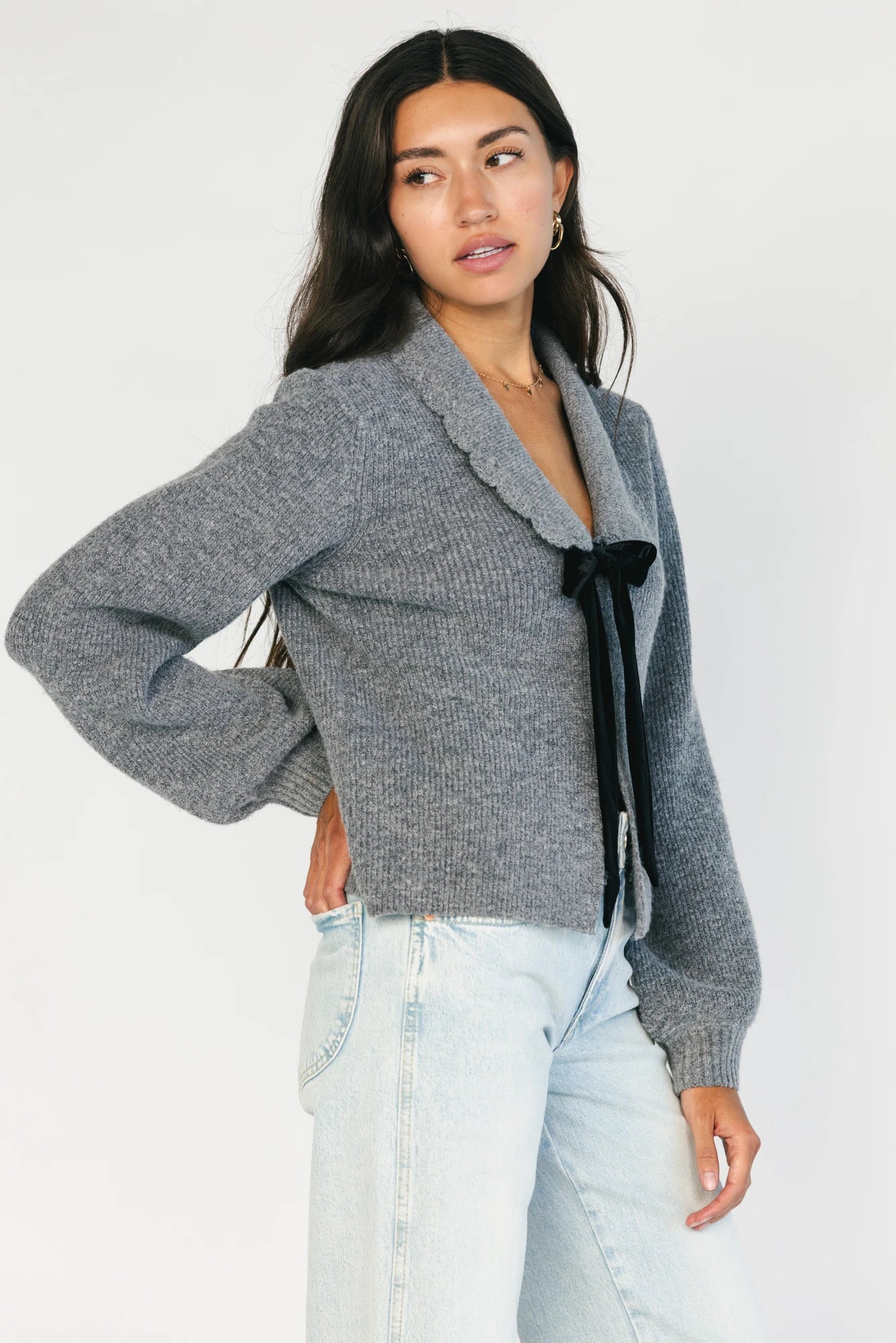 Emerson Bow Sweater | Gray