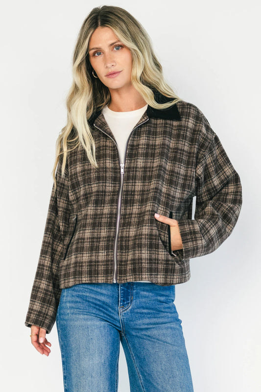 Harvard Jacket | Brown Plaid