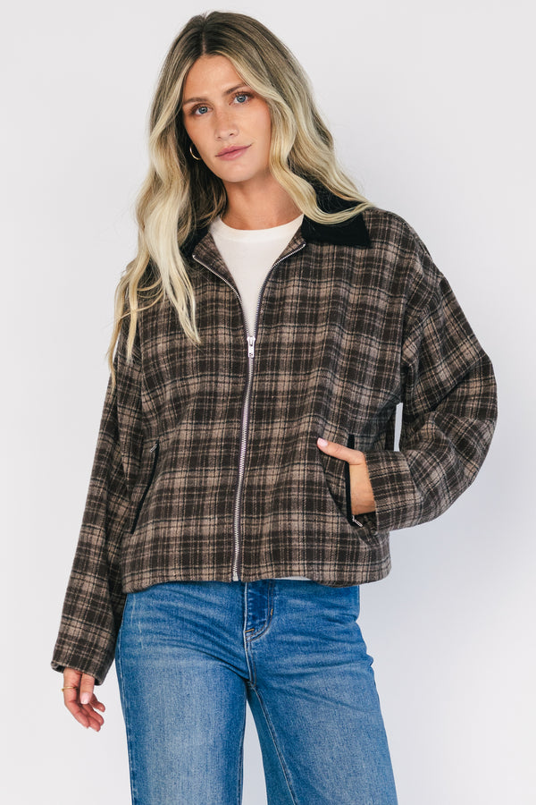 Harvard Jacket | Brown Plaid