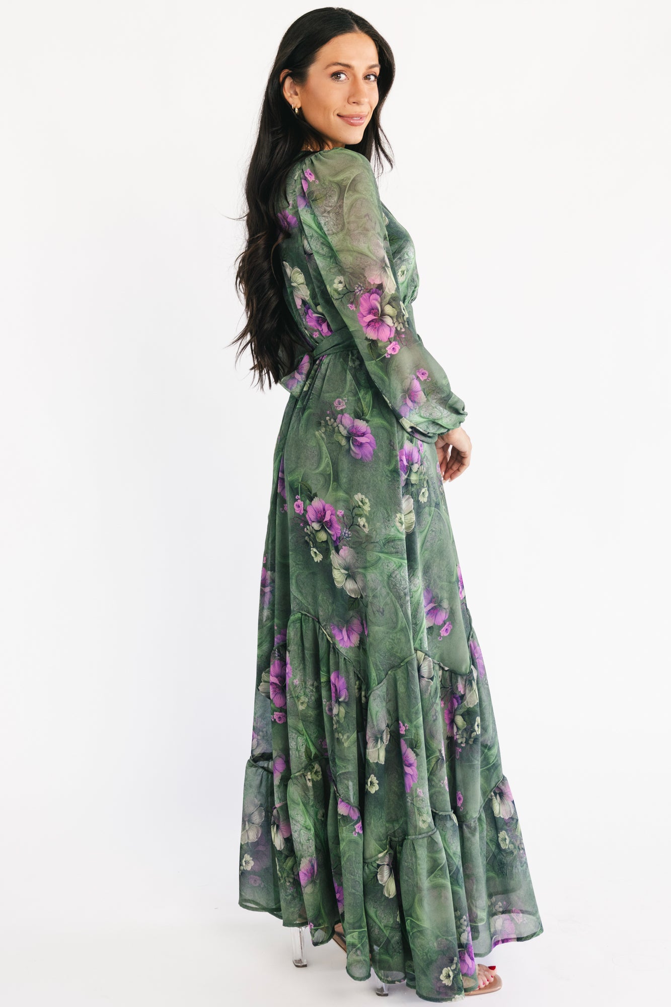 green and purple maxi dress Vesper Purple Green Maxi Dress
