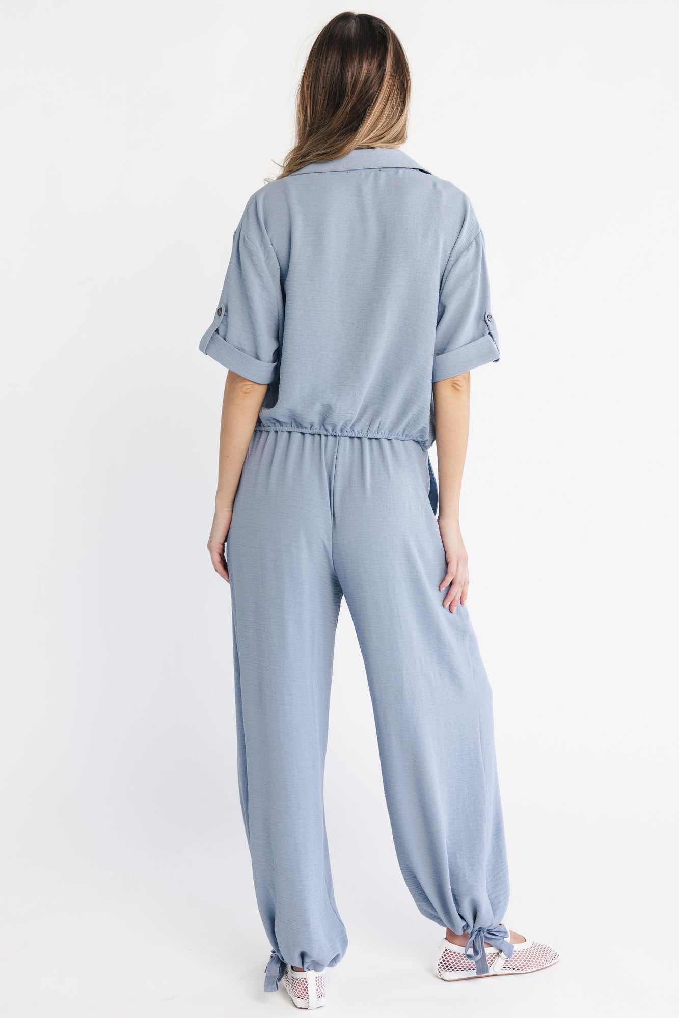 Briar Top + Pants Set | Dusty Blue
