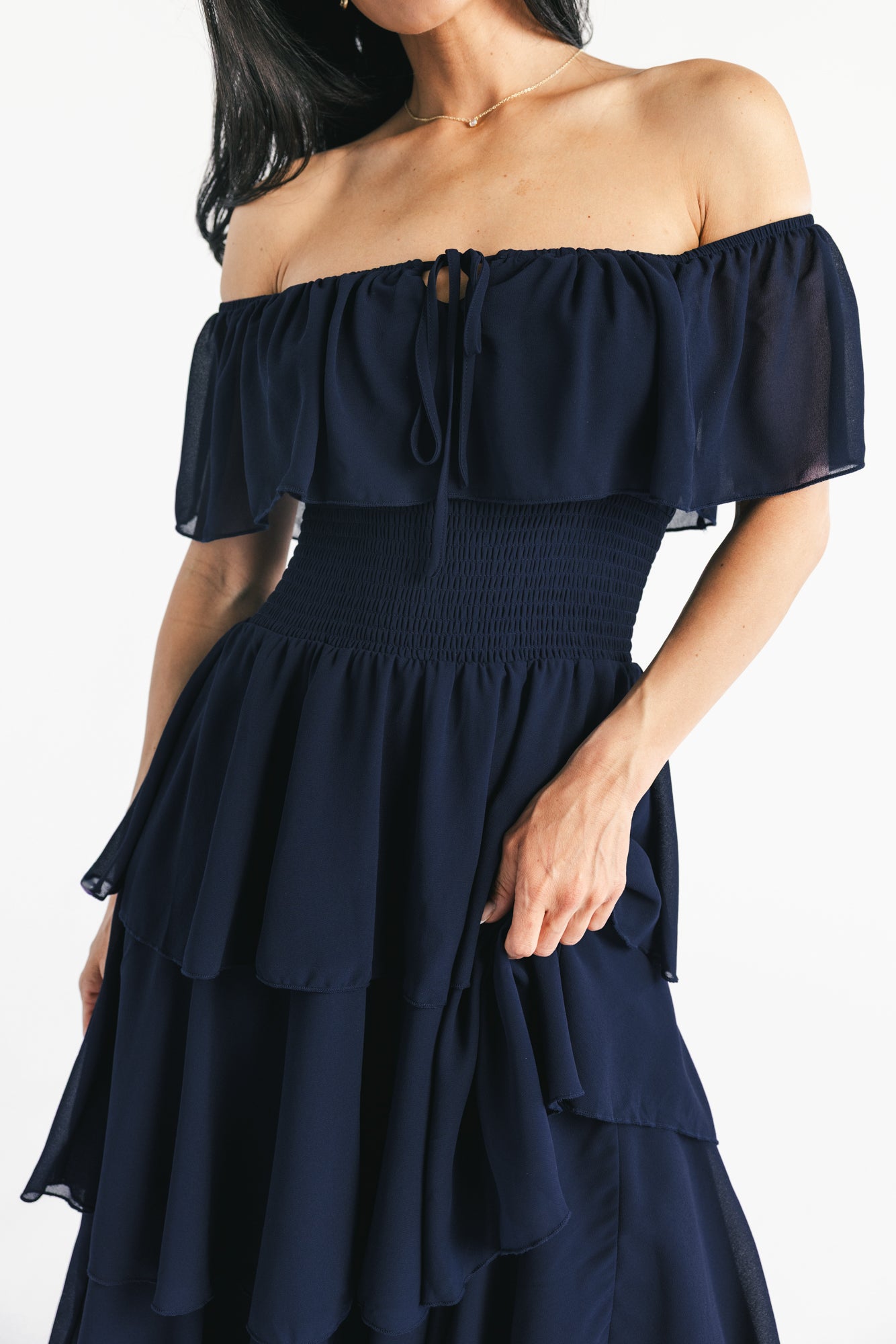 Carina Off Shoulder Maxi Dress | Navy