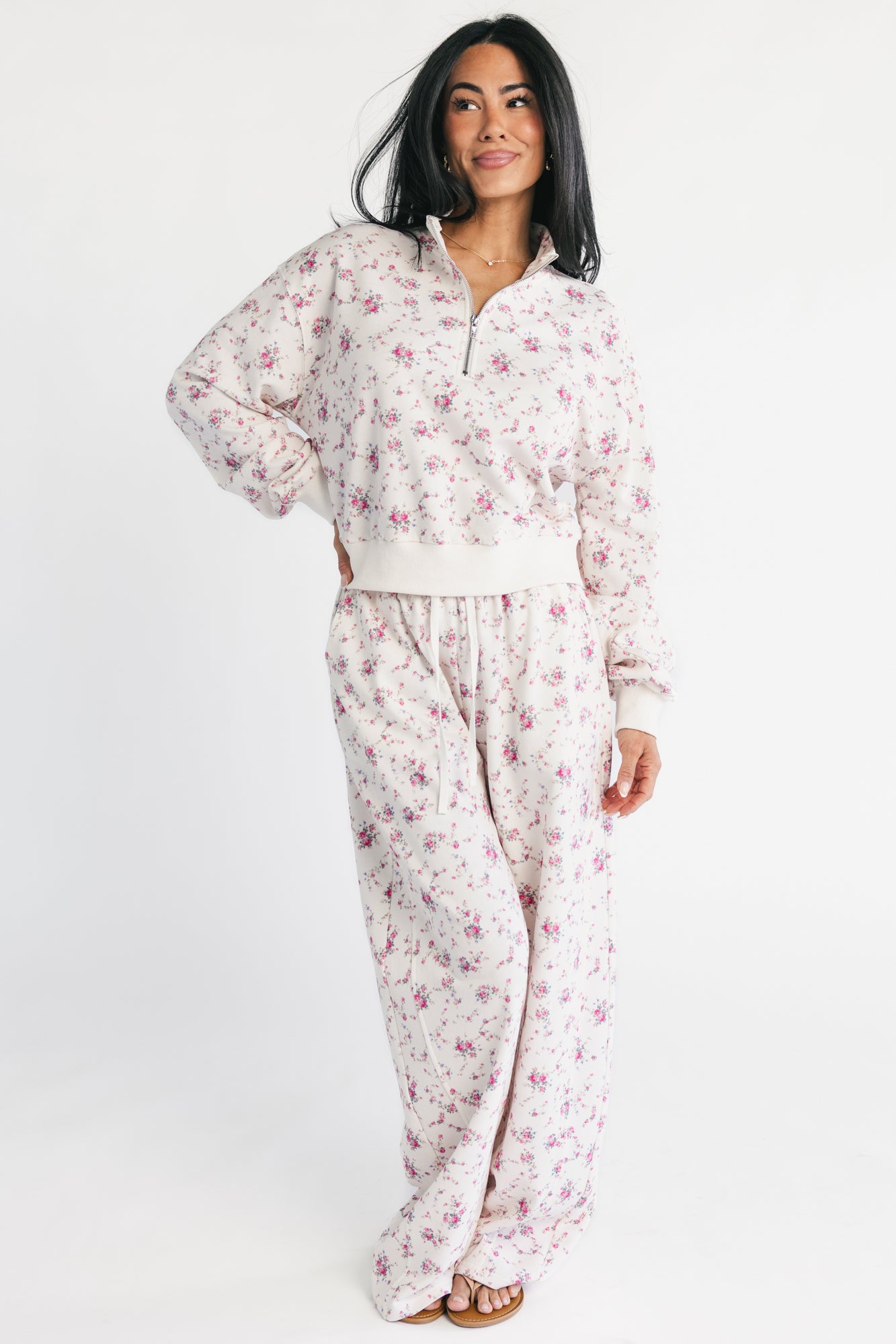 Allison Lounge Set | Ivory + Pink Floral