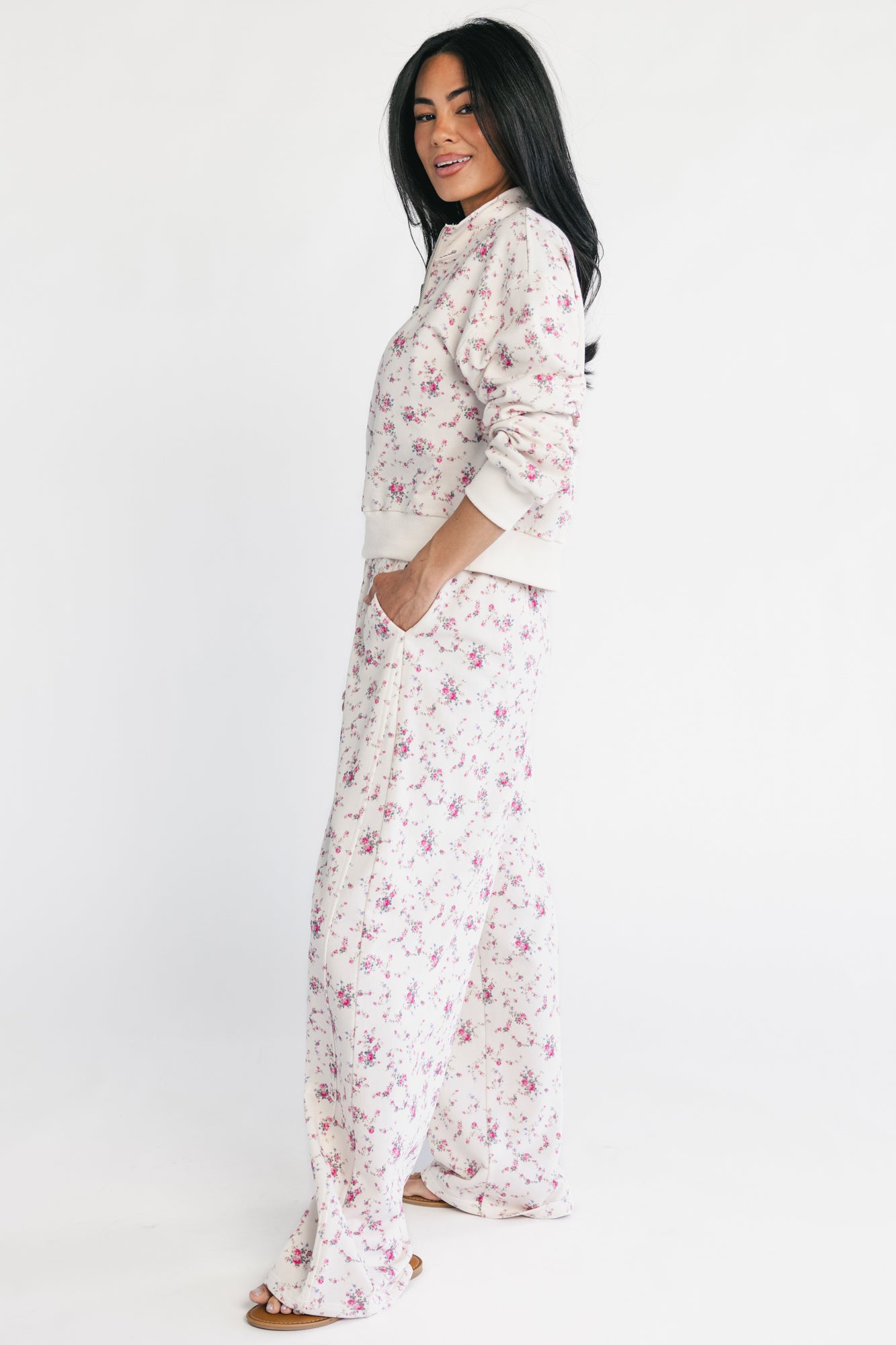 Allison Lounge Set | Ivory + Pink Floral