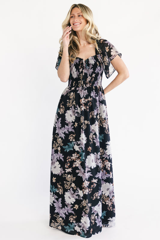 Divine Maxi Dress | Black Multi