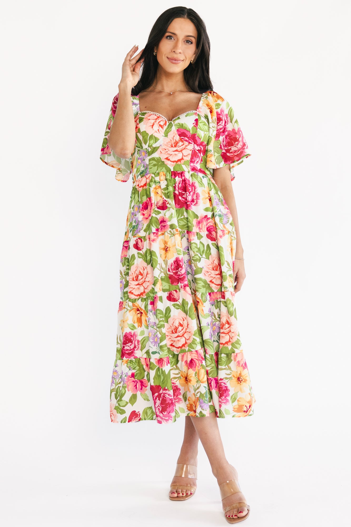 Paislee Midi Dress | Multi Floral