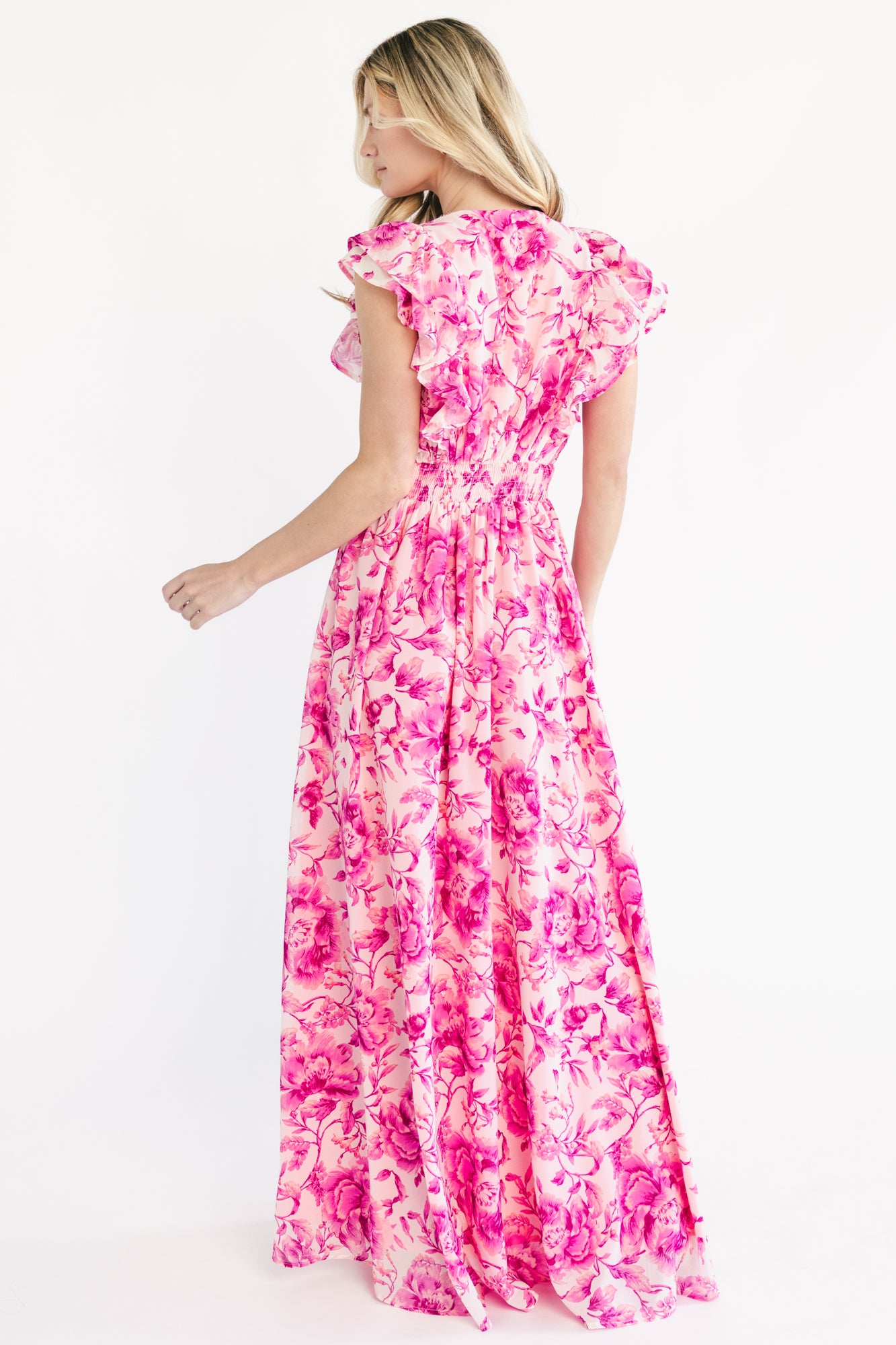 pink floral villa rosa maxi dress Pink Floral Villa Rosa Maxi Dress