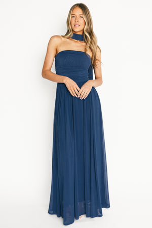 Elias Strapless Maxi Dress | Deep Blue