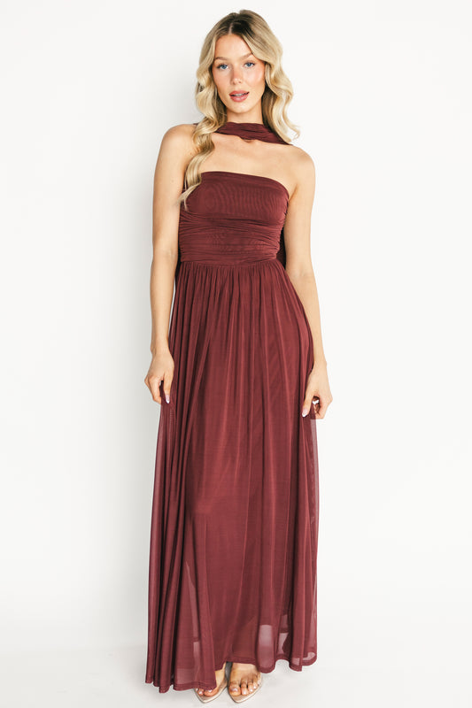 Elias Strapless Maxi Dress | Mahogany Elias Strapless Maxi Dress | Mahogany