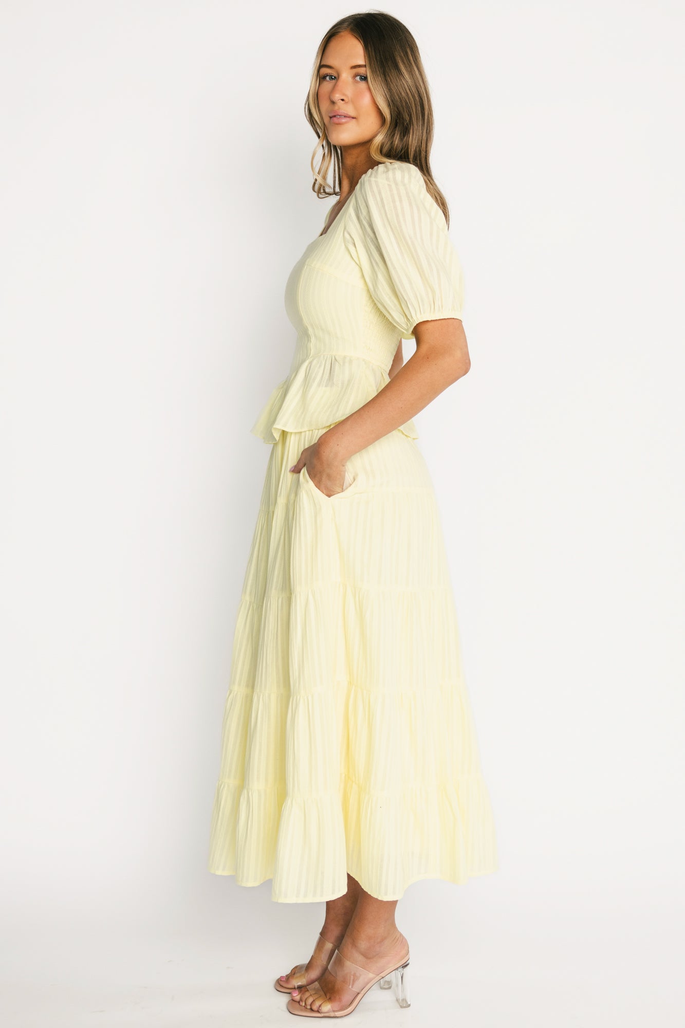 Candace Top + Skirt Set | Light Yellow