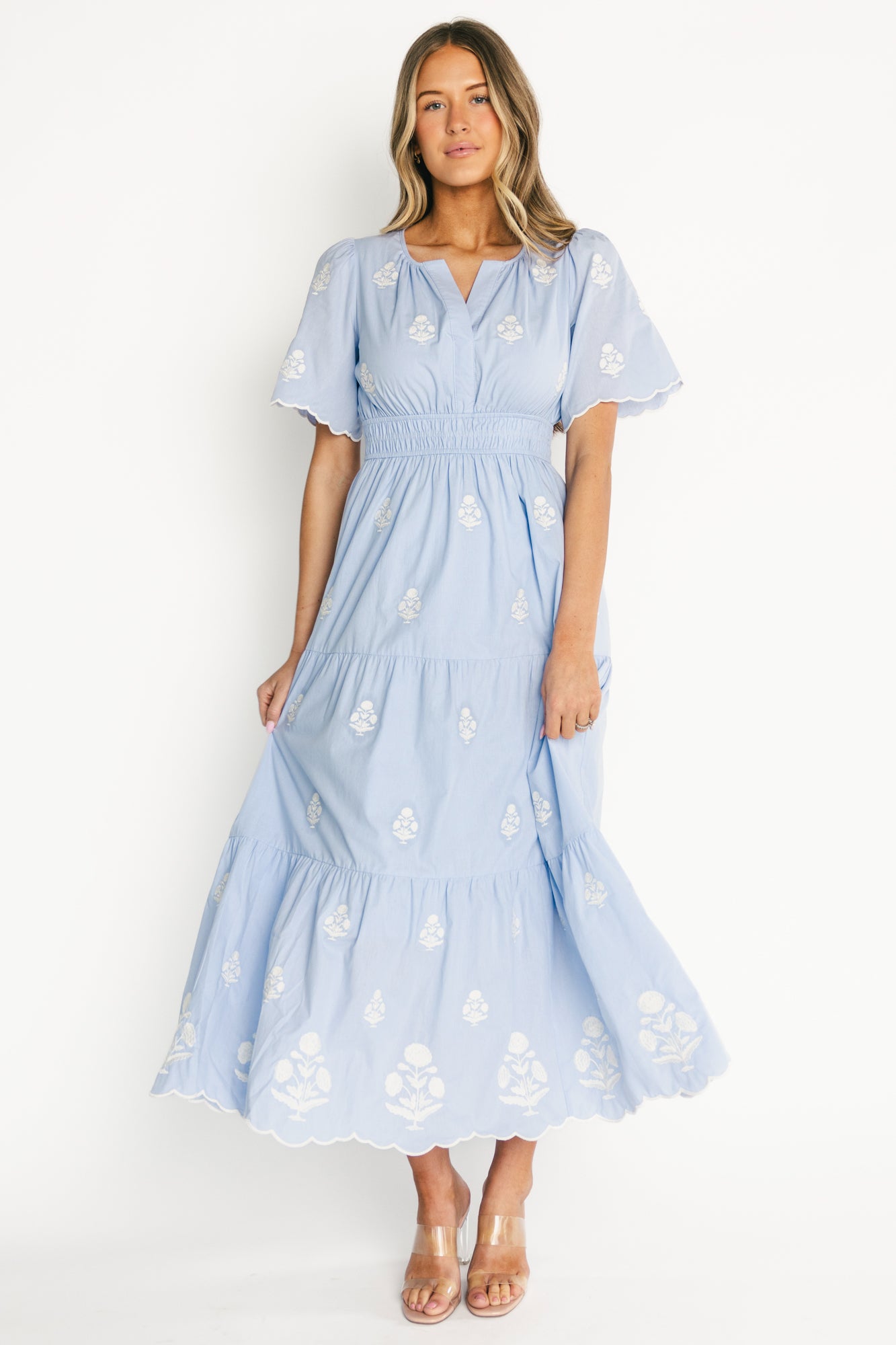 delilah maxi dress Pink Invisible zipper closure with hook Delilah Maxi Navy Blue