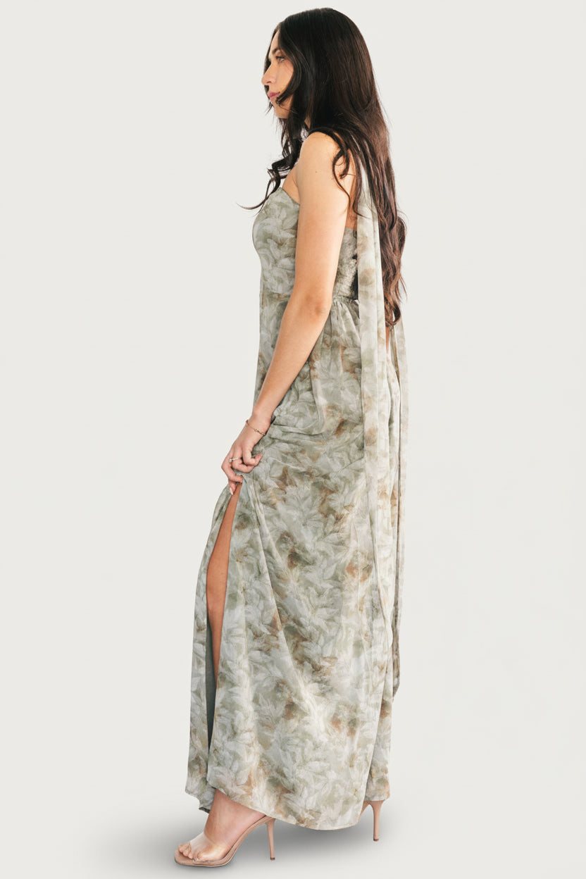 white christmas dresses Aina Tropics Nonna Strapless Satin Maxi Dress – Sugarlips main image 0