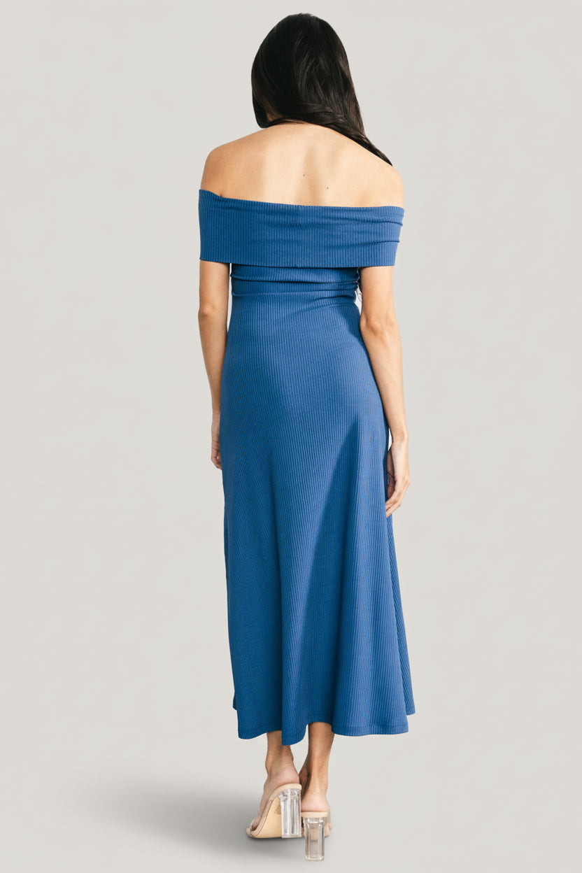 Kay Off Shoulder Midi Dress | Navy