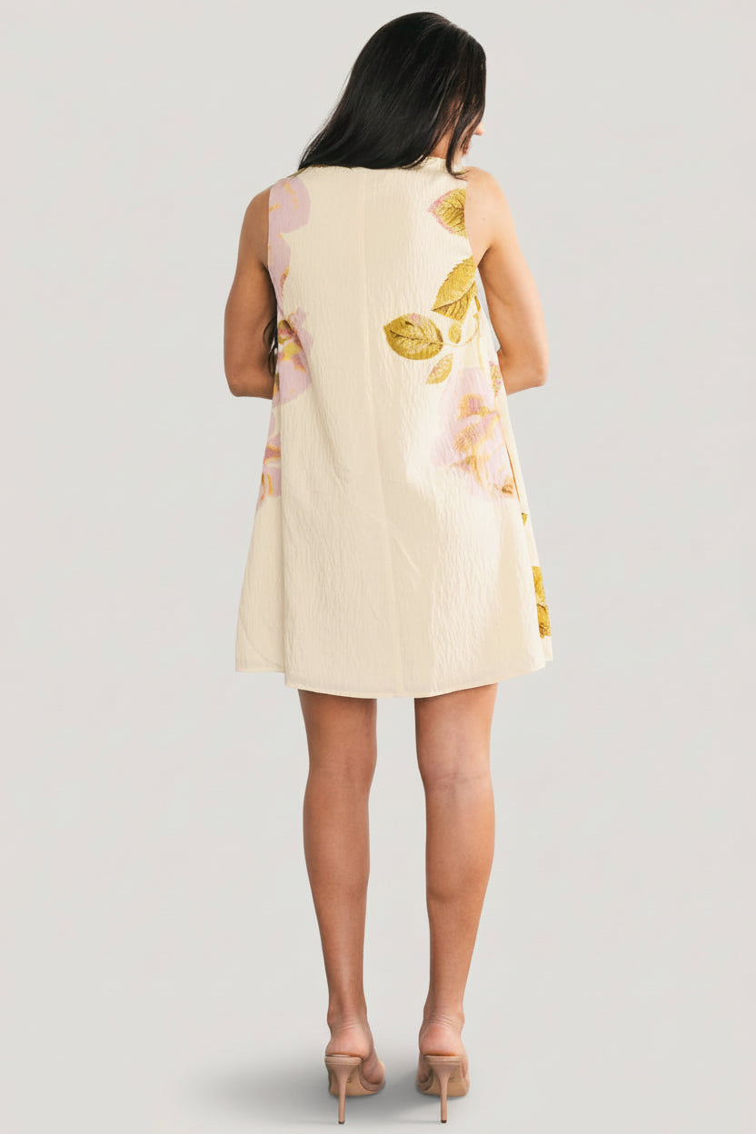 Beatriz Short Dress | Yellow + Pink Floral