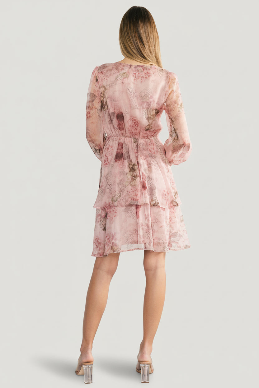 Zoemy Short Dress | Dusty Rose Floral