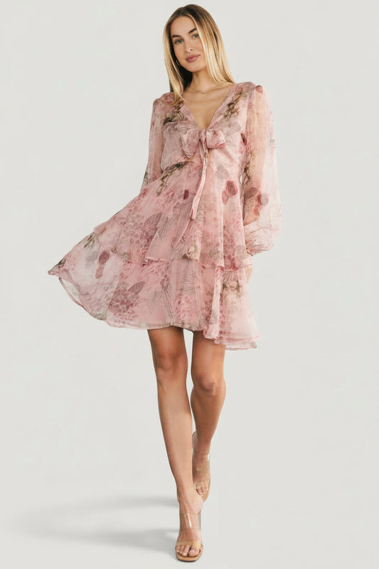 Zoemy Short Dress | Dusty Rose Floral
