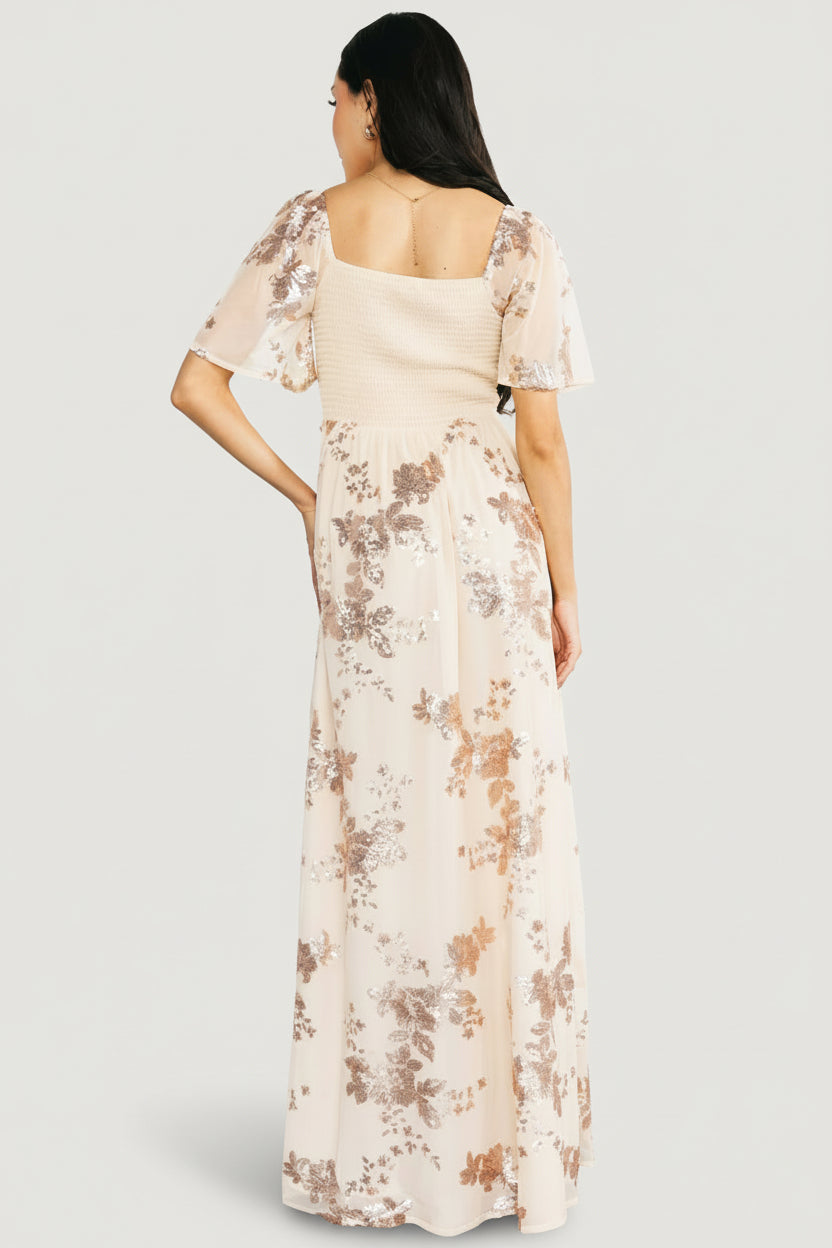 Karina Sequin Maxi Dress | Champagne
