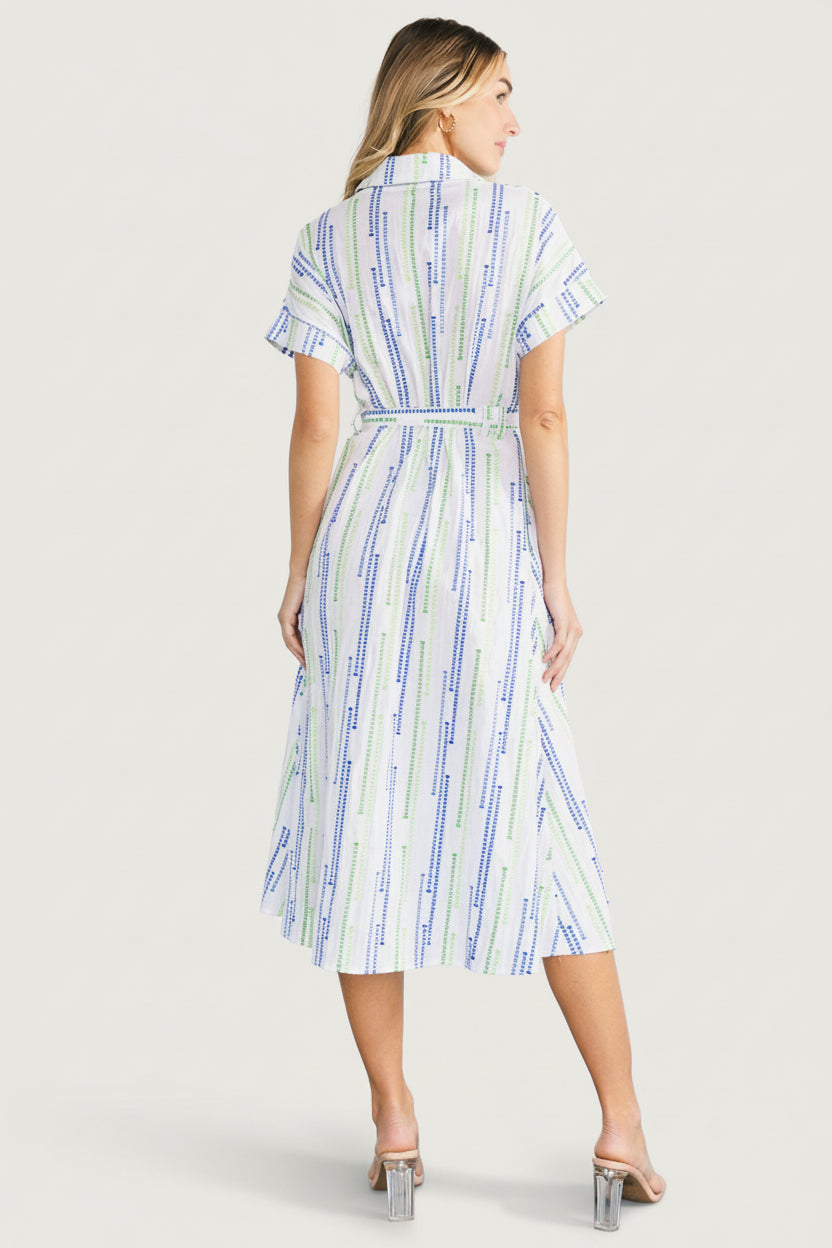 Jimena Midi Dress | Blue + Green Print