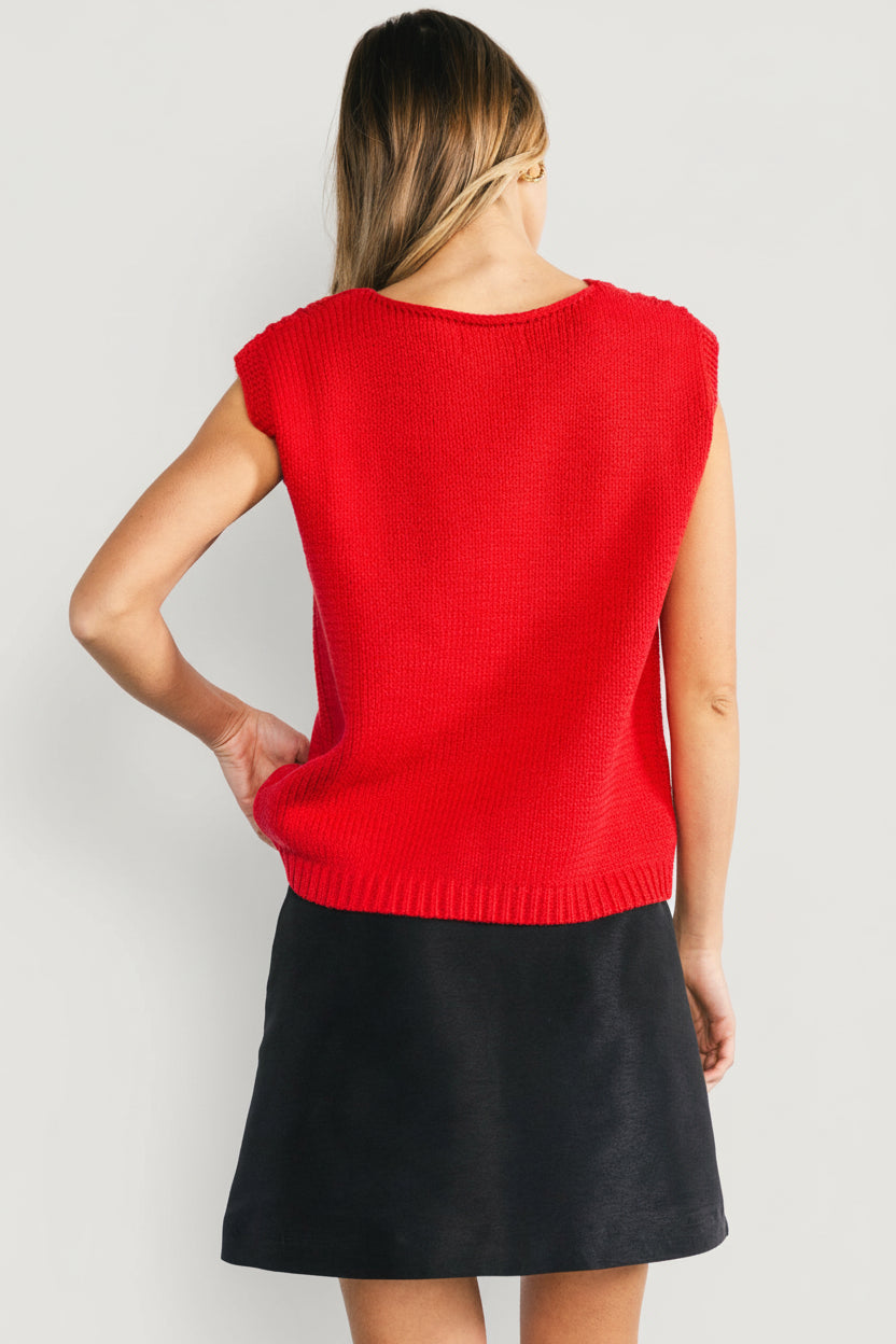 Bennett Sweater Top | Red