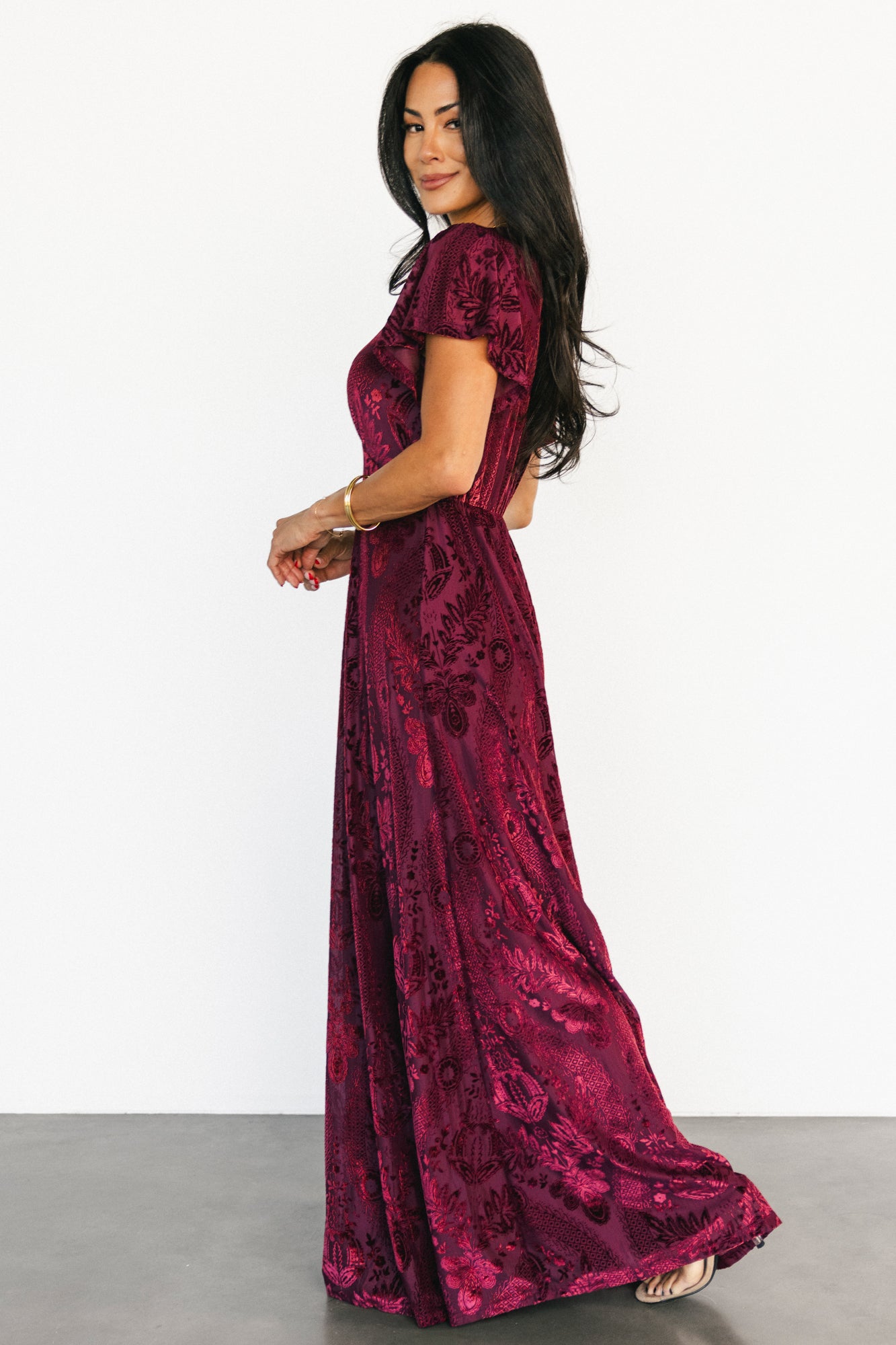 Kimberly Velvet Maxi Dress | Wine Kimberly Velvet Maxi Dress | Wine
