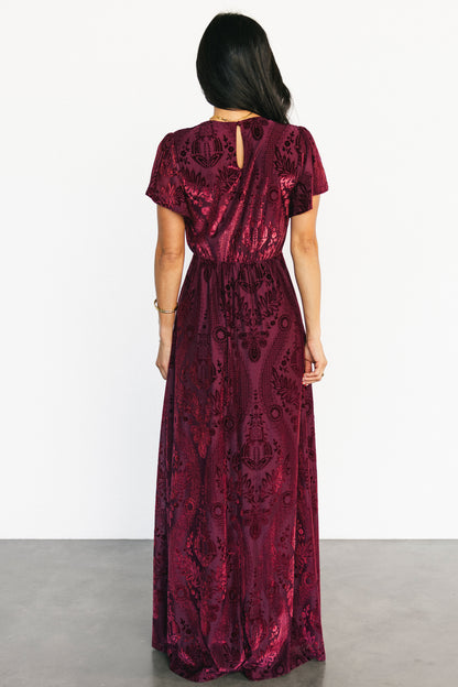 Kimberly Velvet Maxi Dress | Wine