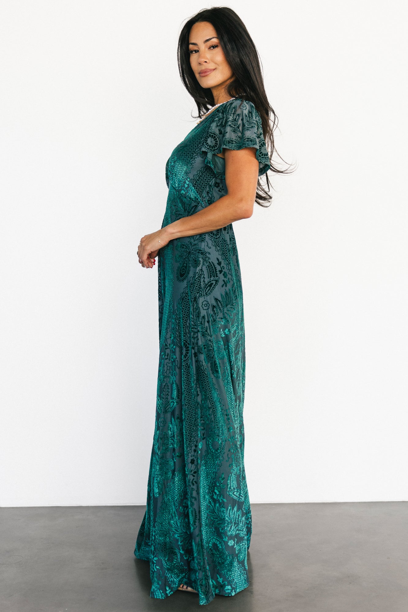 Kimberly Velvet Maxi Dress | Emerald