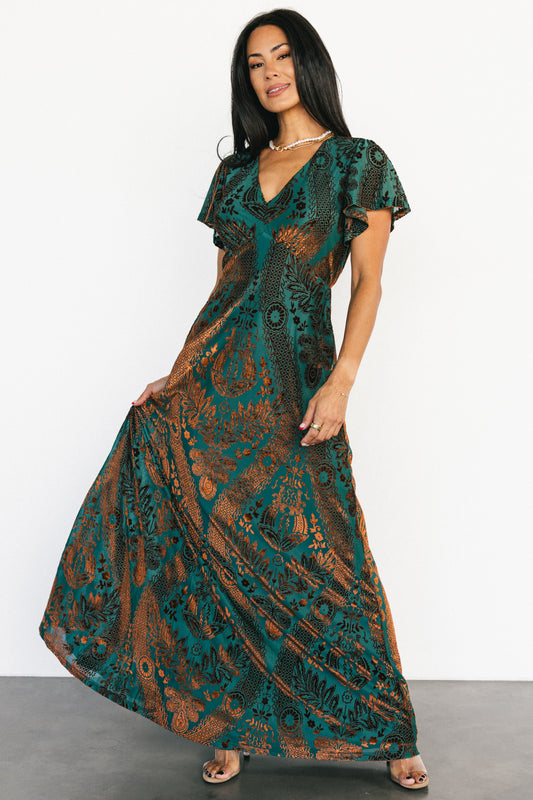 Kimberly Velvet Maxi Dress | Jade + Bronze