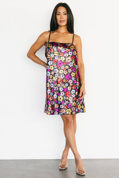 Malia Sequin Mini Dress | Black Multi