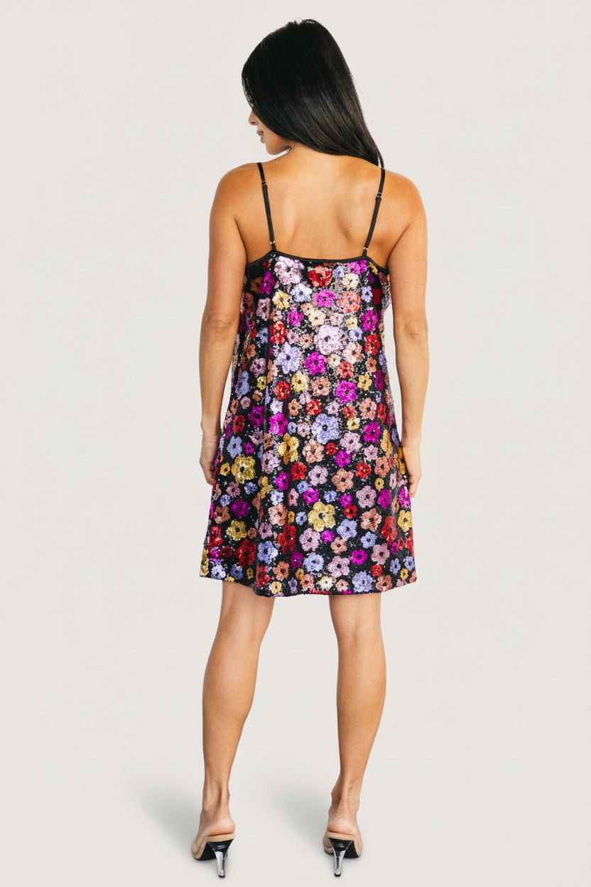 multicolor mini dress Baltic Born Womens Malia Sequin Mini Dress | Black Multi