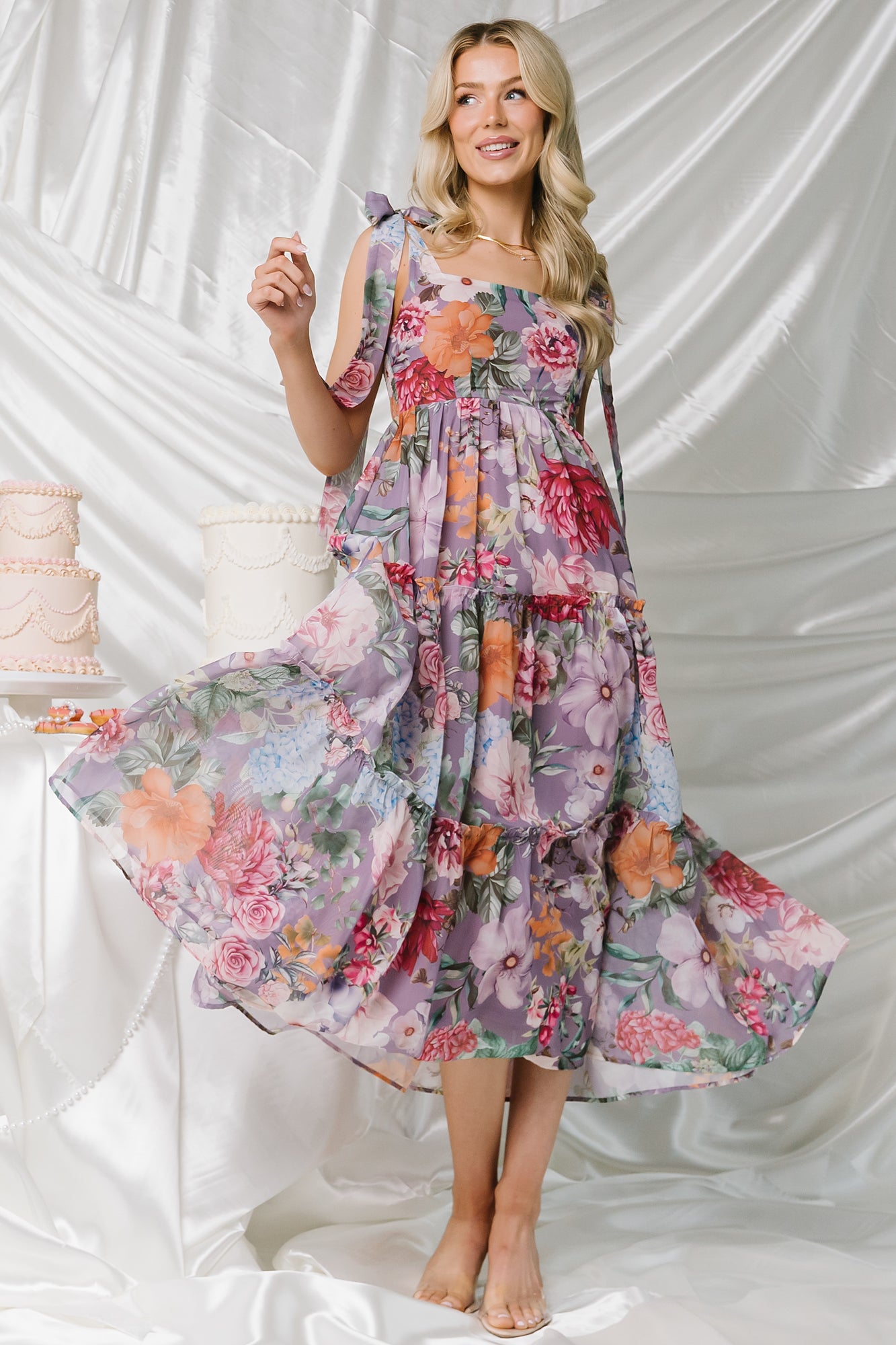 Anita Maxi Dress | Lavender Multi Print