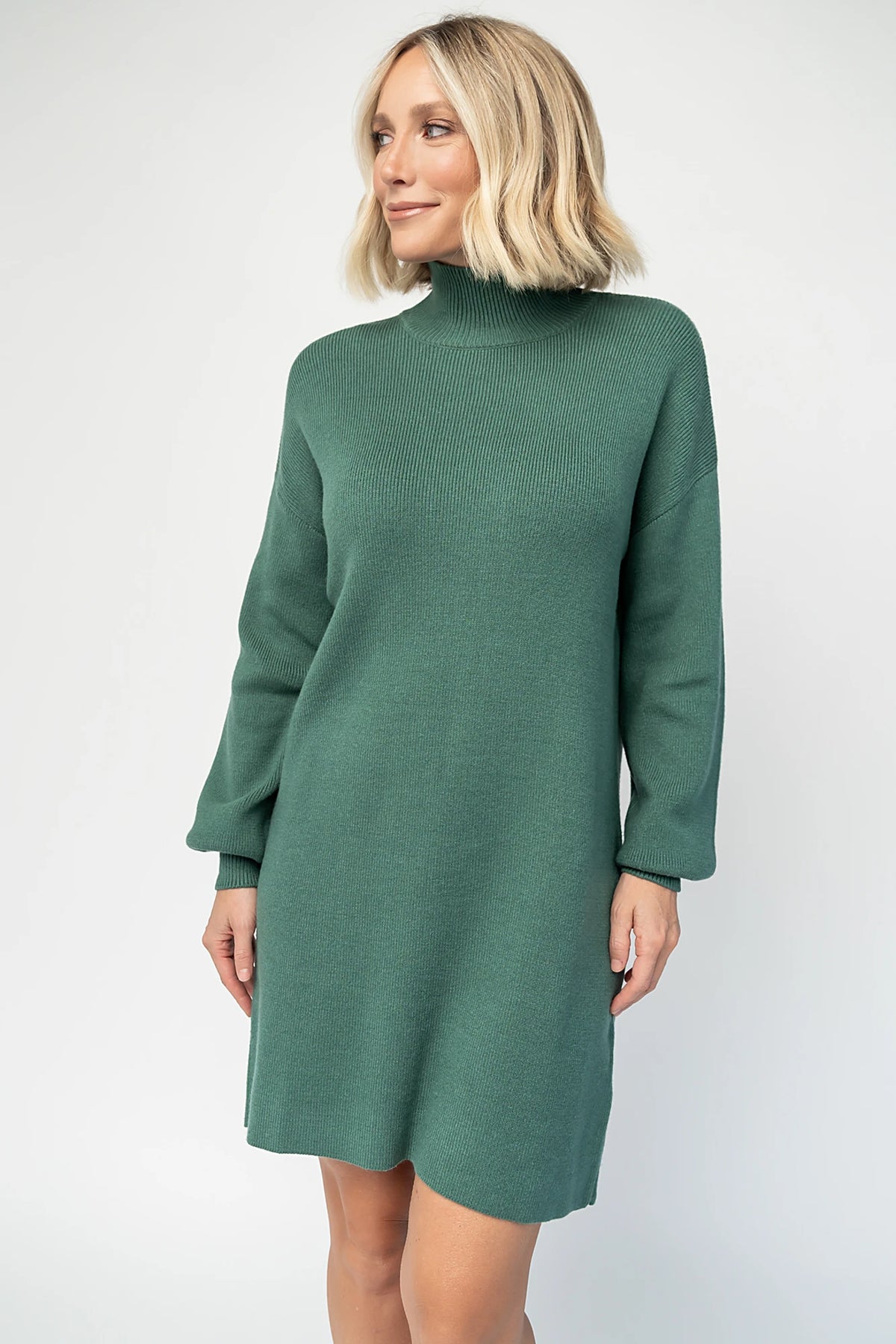 Harlow Sweater Dress | Evergreen