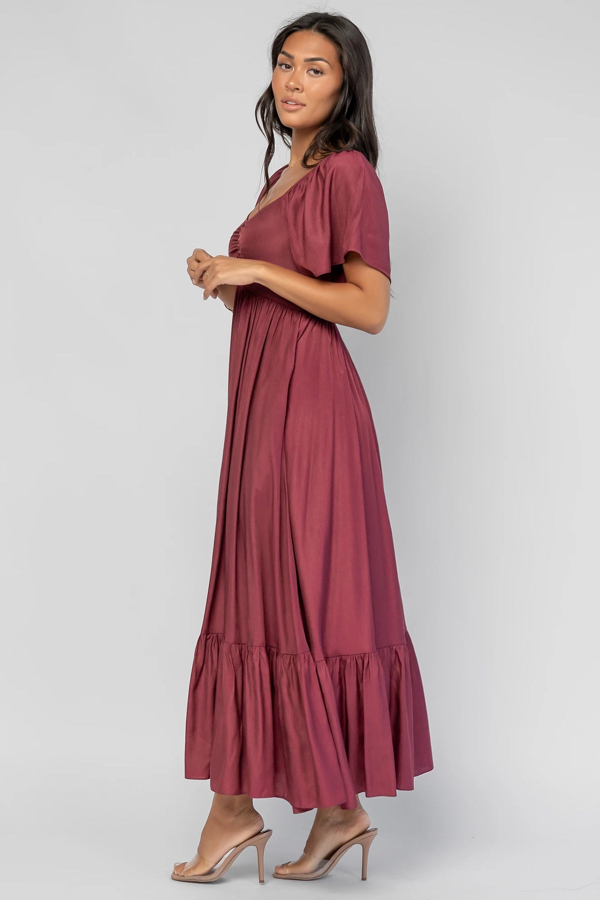 Anisa Midi Dress | Burgundy